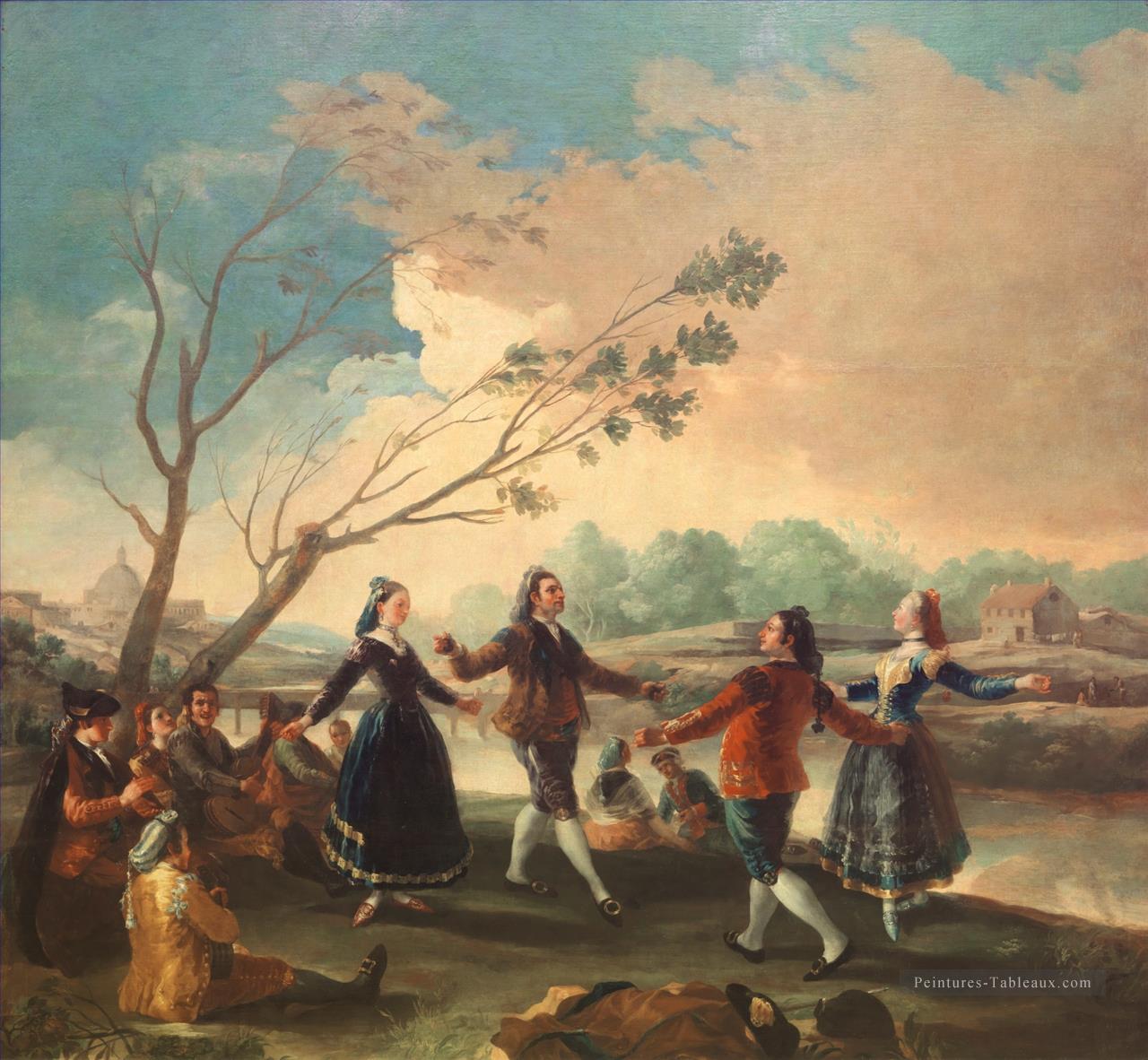 Danse du Majos sur les rives de Manzanares Francisco de Goya Peintures à l'huile